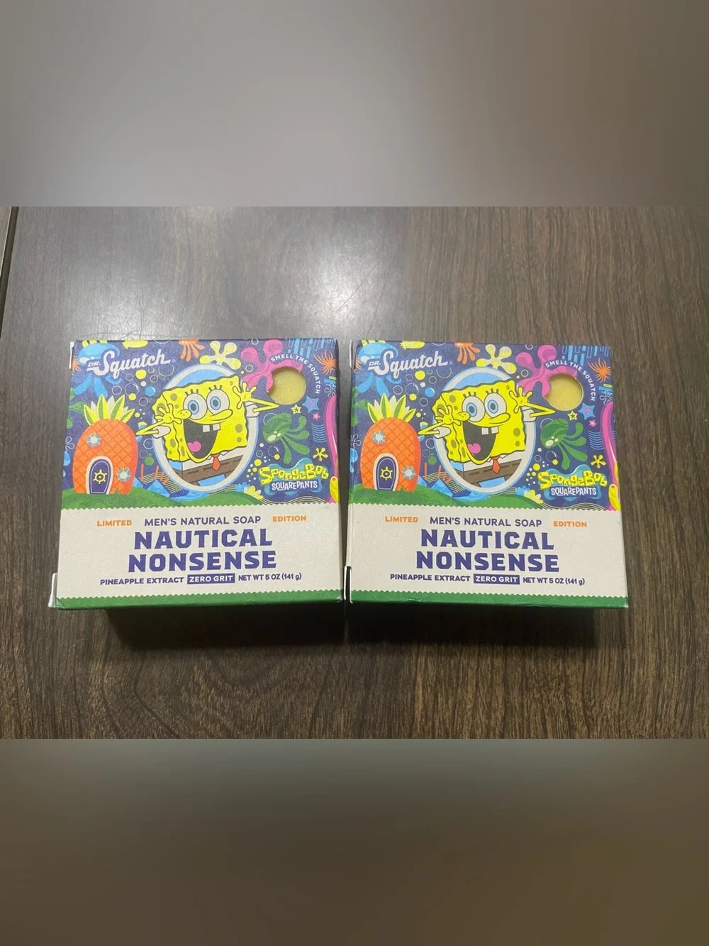 Dr. Squatch Men's NAUTICAL NONSENSE Spongebob Squarepants Natural Soap Bars (x2)